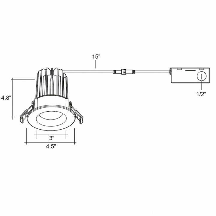 4" Regressed Downlight 5CCT 18W - White