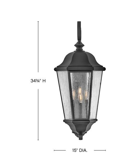 Edgewater 1679BK New Extra Large Wall Mount Lantern - Black