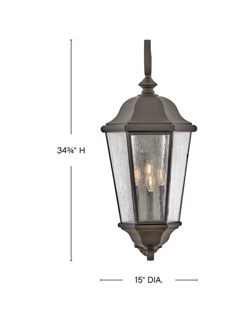 Edgewater 1679OZ New Extra Large Wall Mount Lantern - Oil Rubbed Bronze