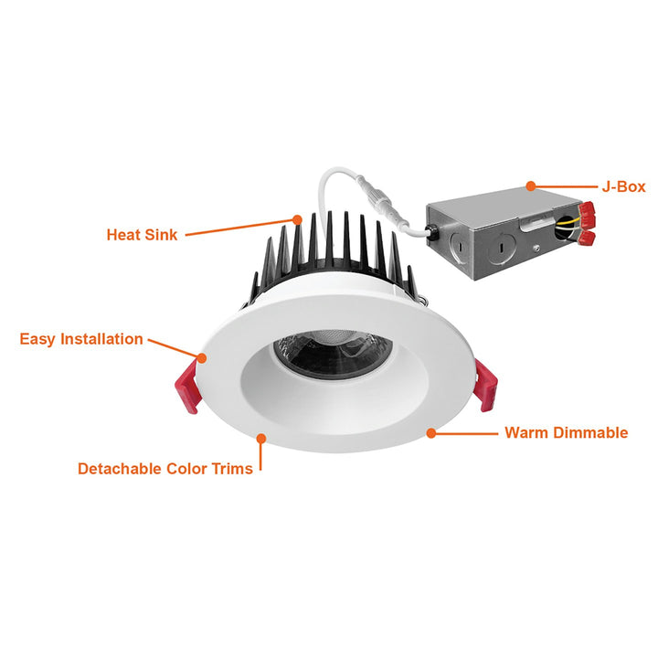 4" Regressed Downlight 5CCT 15W - White