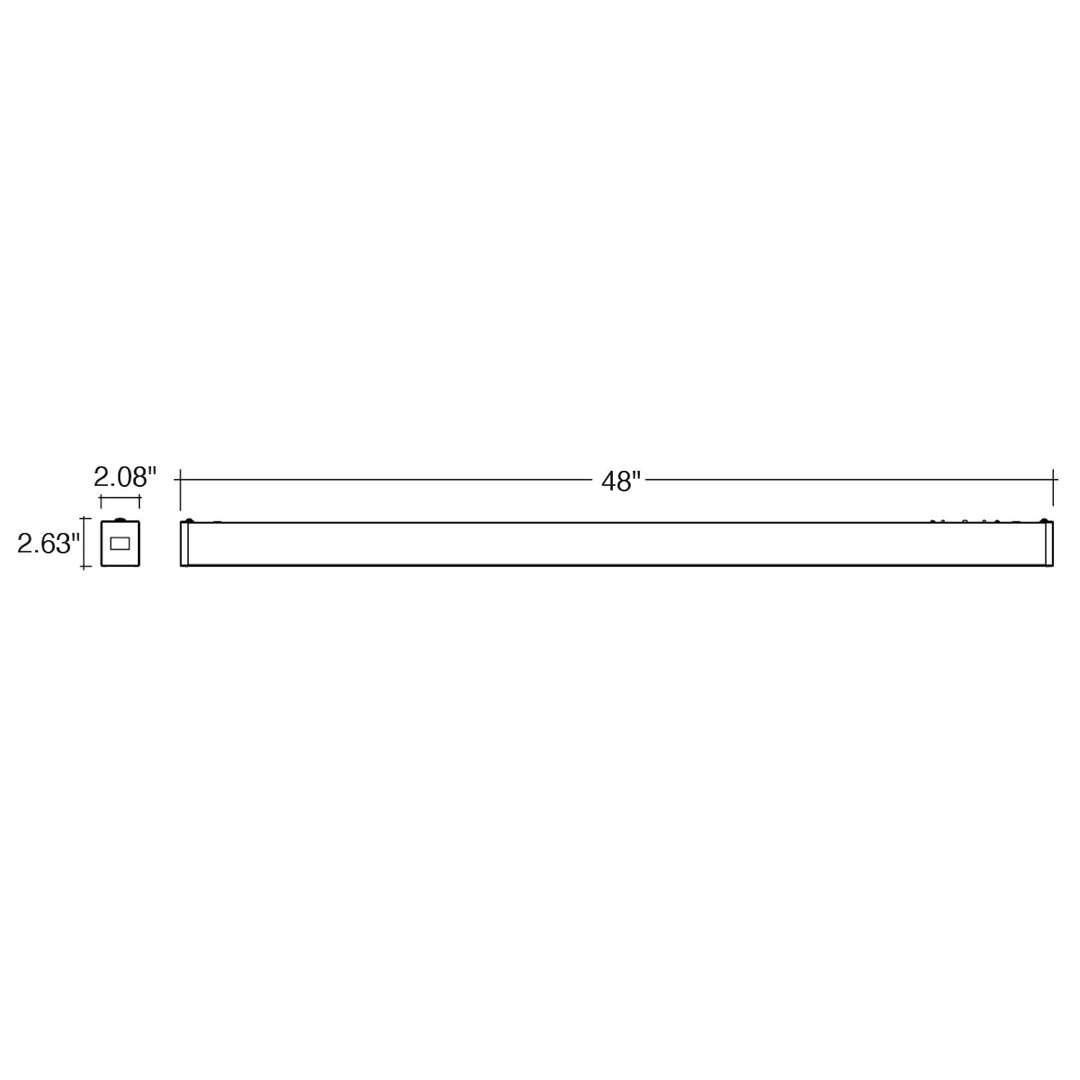 C-Line: 4' Suspended Linear W/ Uplight 5-CCT + 3-Power Selectable 50W/40W/30W - Black