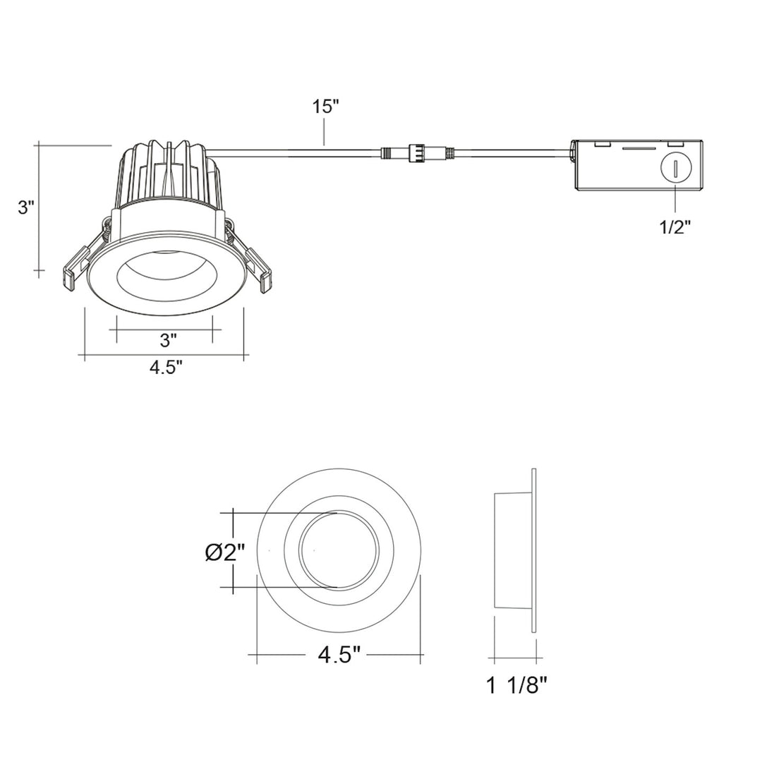 4" Regressed Downlight 5CCT 15W - White