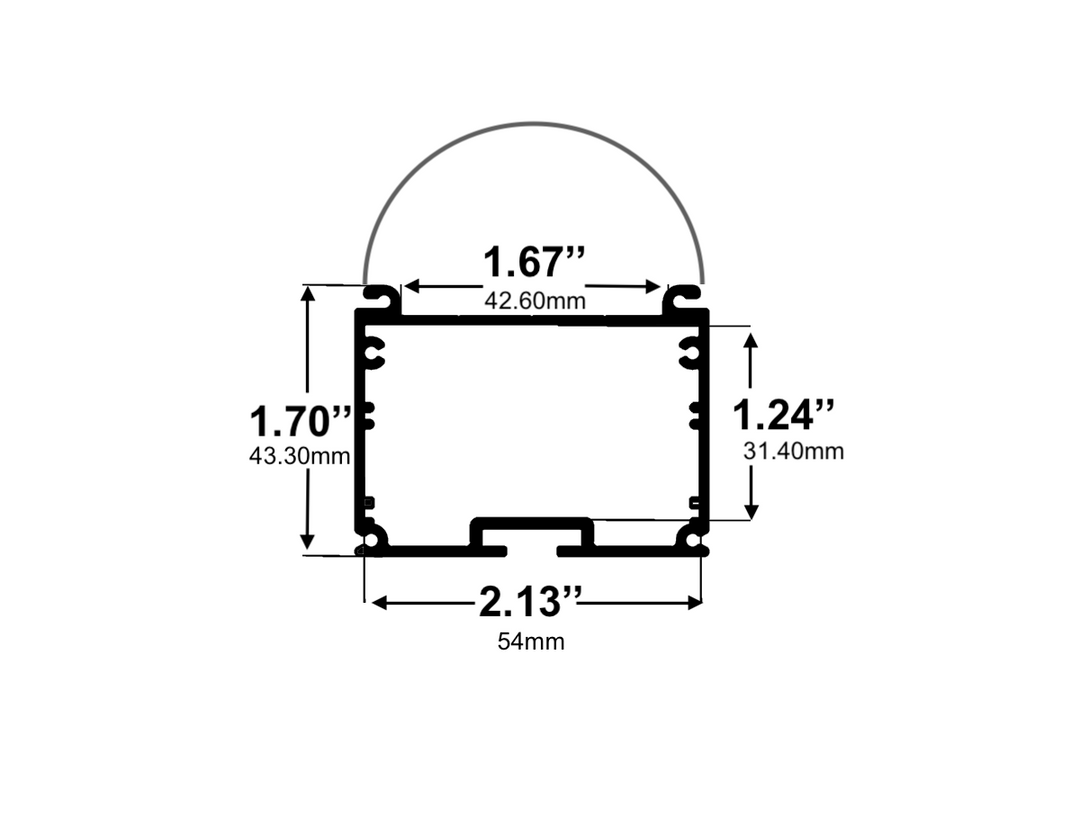 LED Channel - 540ASL - Linear Surface, 8 ft - Silver