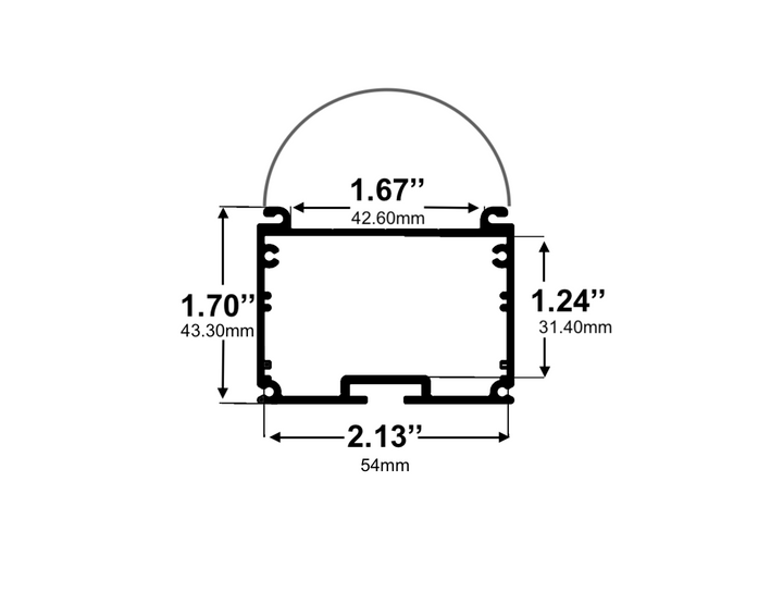 LED Channel - 540ASL - Linear Surface, 8 ft - Silver