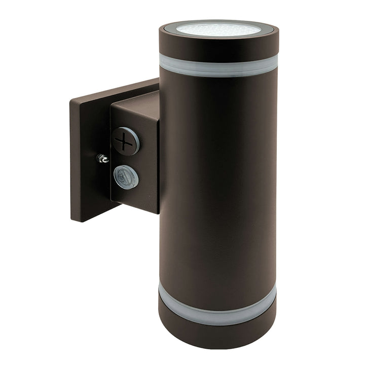 3" Edge-Lit Cylinder Up/Down Light: M-Line, 3-CCT w/ Photocell 30W/20W/10W - Bronze