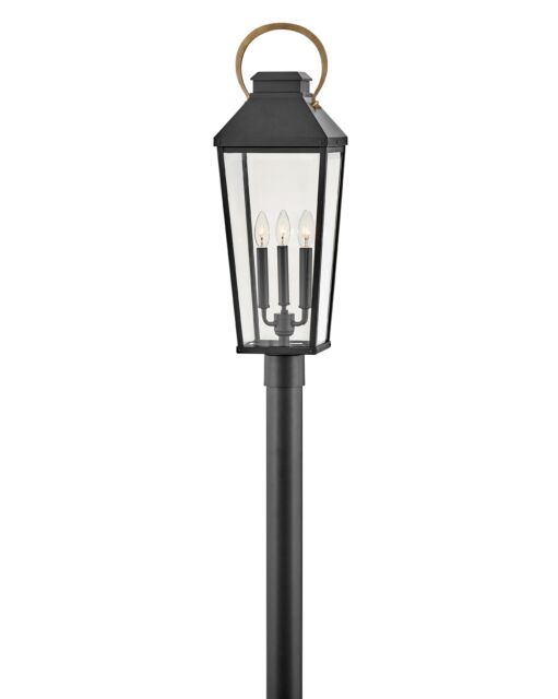 Dawson 17501BK - Large Post Top or Pier Mount Lantern - Black