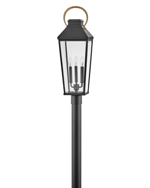 Dawson 17501BK - Large Post Top or Pier Mount Lantern - Black