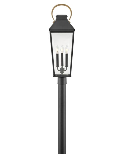 Dawson 17501BK - Large Post Top or Pier Mount Lantern - Black