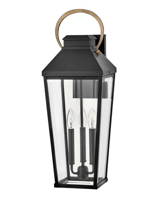 Dawson 17505BK Large Wall Mount Lantern - Black