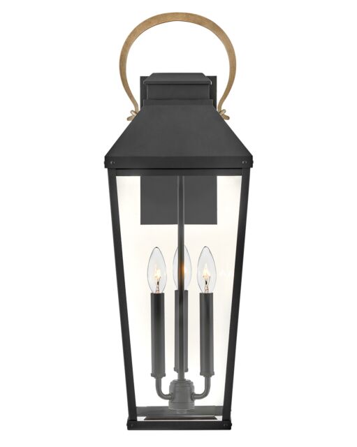 Dawson 17505BK Large Wall Mount Lantern - Black