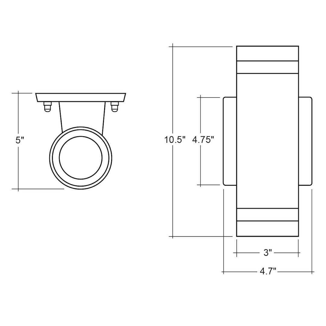 3" Edge-Lit Cylinder Up/Down Light: M-Line, 3-CCT w/ Photocell 30W/20W/10W - Bronze