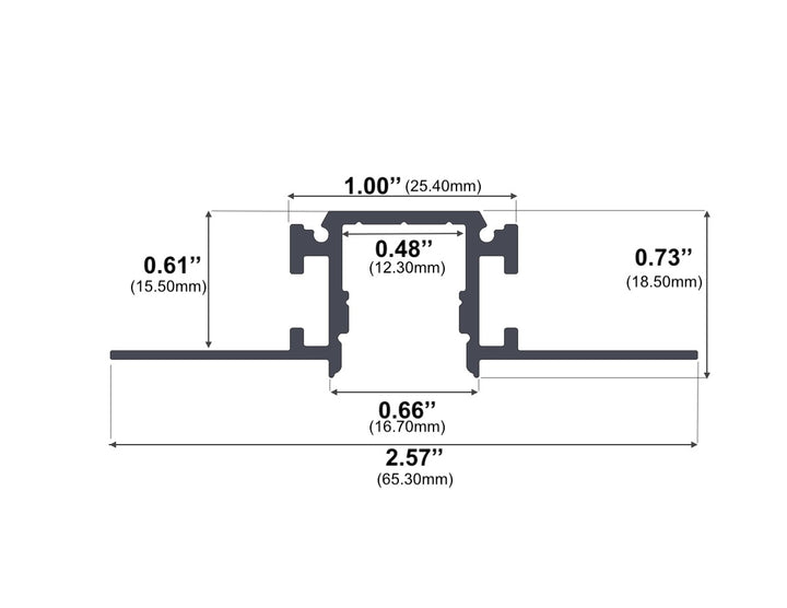 LED Channel - 615ASL - Trimless Mud-In, 8 ft - Silver