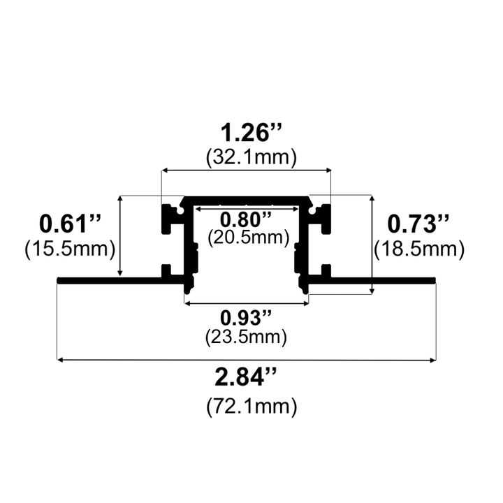 LED Channel - 620ASL - Trimless Mud-In, 8 ft - Silver