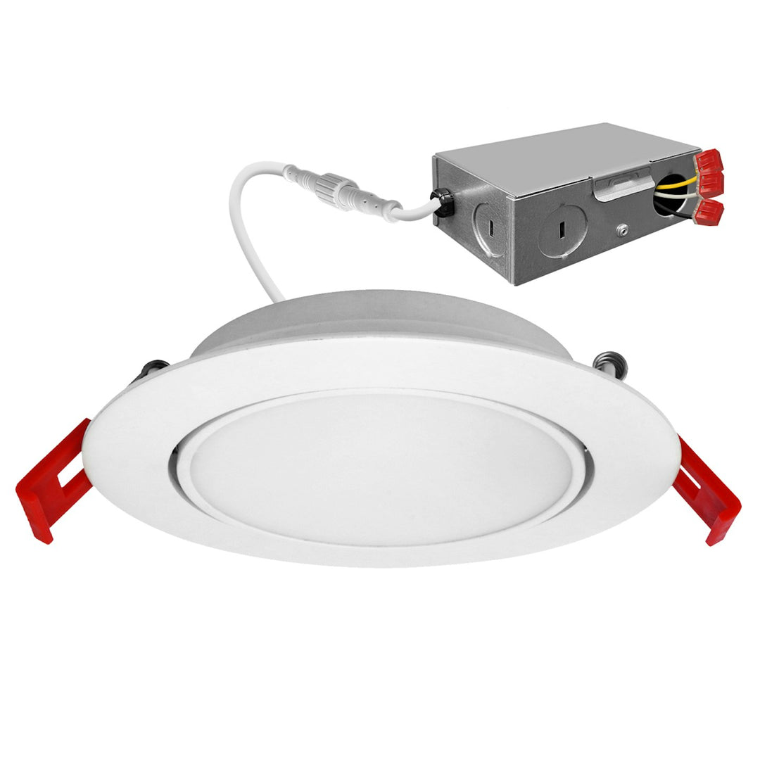 6" External J-Box Adjustable Downlight: Slim-Line 5-CCT Select 12W - White