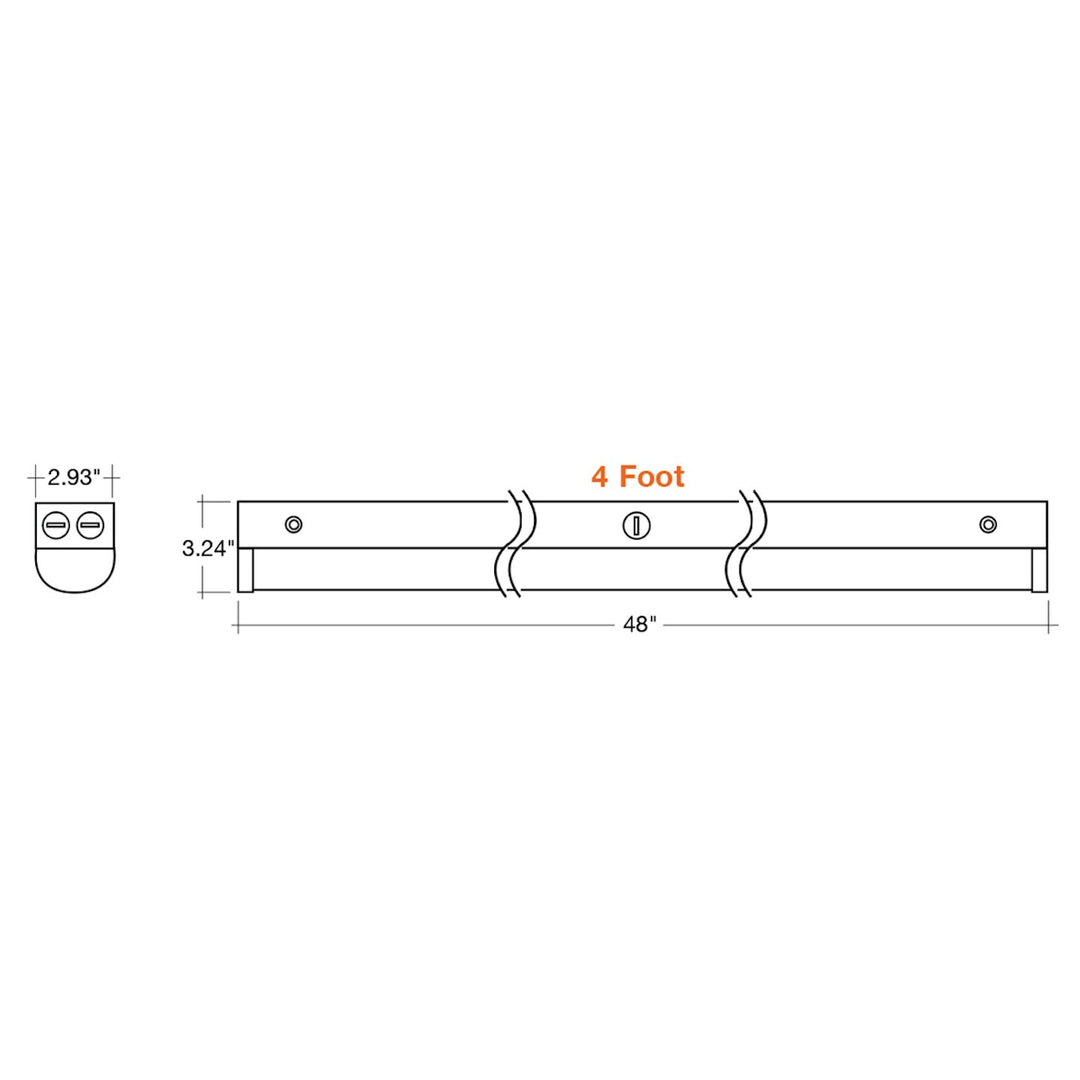 4 FT Round Strip: 4-CCT & 3-Power Selectable 40W/30W/20W - Black