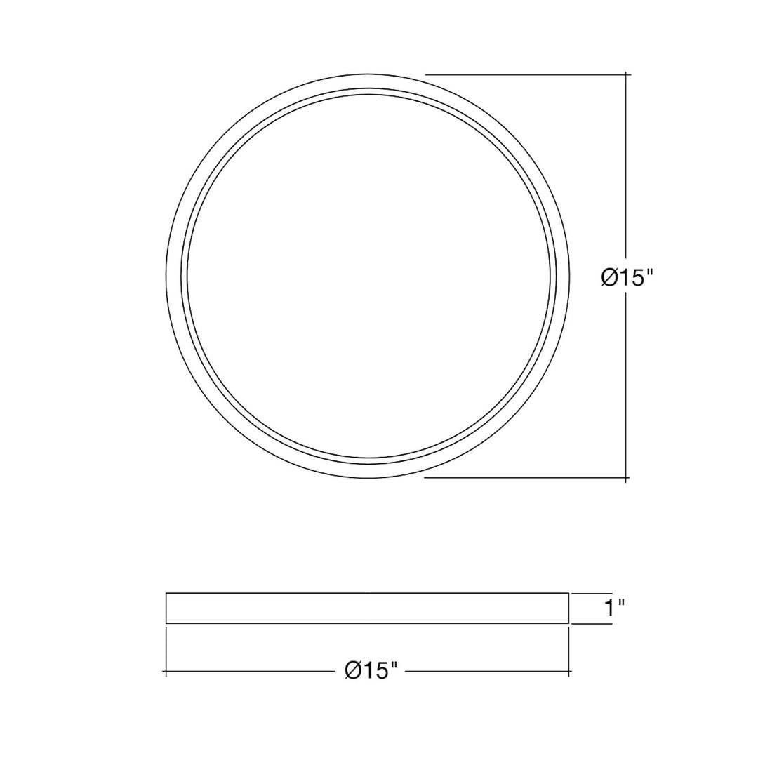 15" Surface Mount Round: Slim-Line 5-CCT Selectable 30W - Black