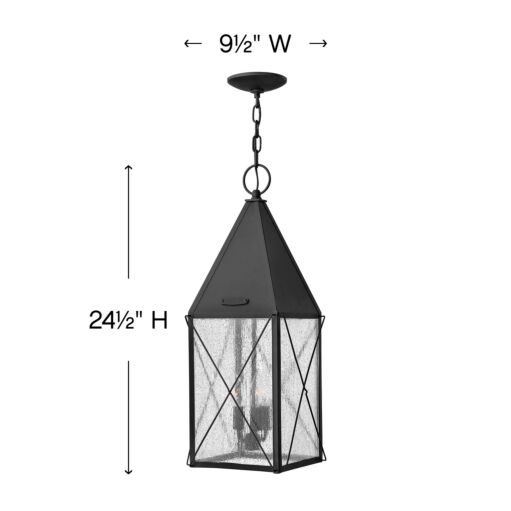 York 1842BK - Large Hanging Lantern - Black