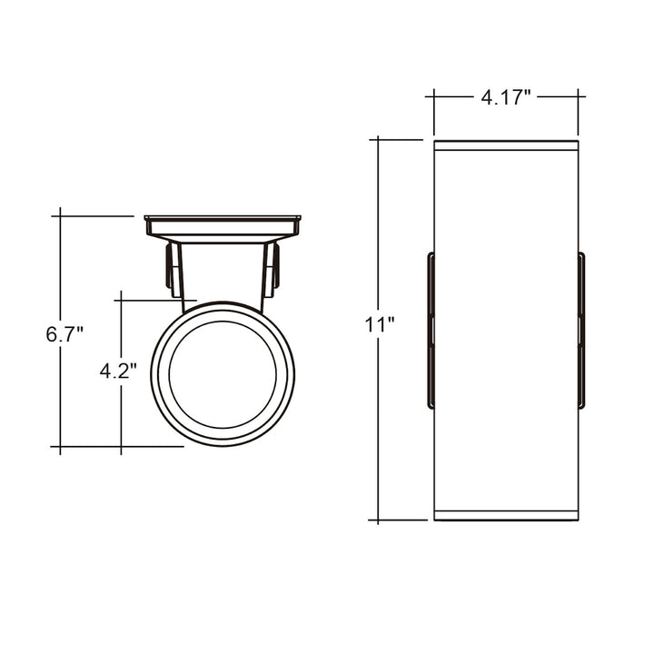 4" Cylinder Up and/or Down Light: ARCY-Line, 3-CCT & 3-Power Select w/ Photocell 20W/16W/12W - Bronze