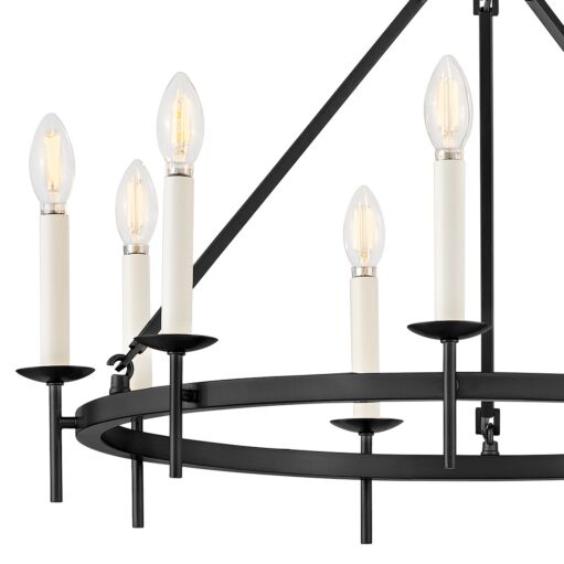 Copley 47475BK Medium Ring Chandelier - Black