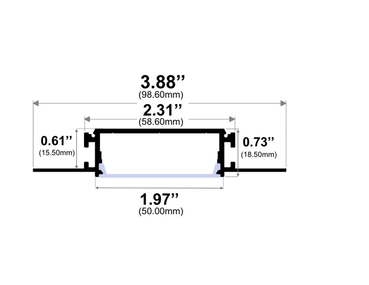 LED Channel - 655ASL - Trimless Mud-In, 8 ft - Silver