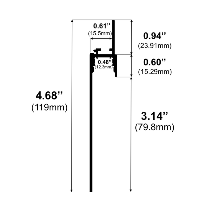 LED Channel - 650ASL - Trimless Mud-In, 8 ft - Silver