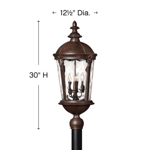 Windsor 1891RK - Large Post Top or Pier Mount Lantern - Brown