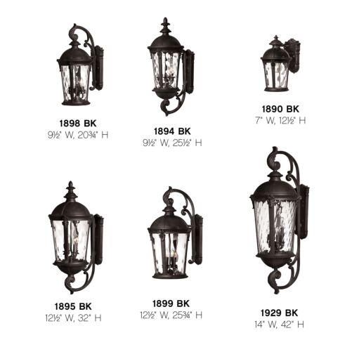 Windsor 1895BK - Large Wall Mount Lantern - Black