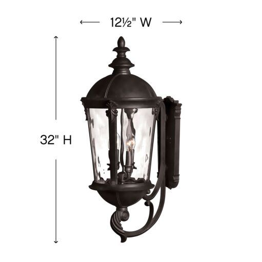 Windsor 1895BK - Large Wall Mount Lantern - Black