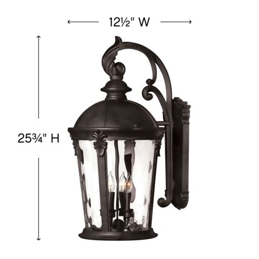 Windsor 1899BK Medium Wall Mount Lantern - Black