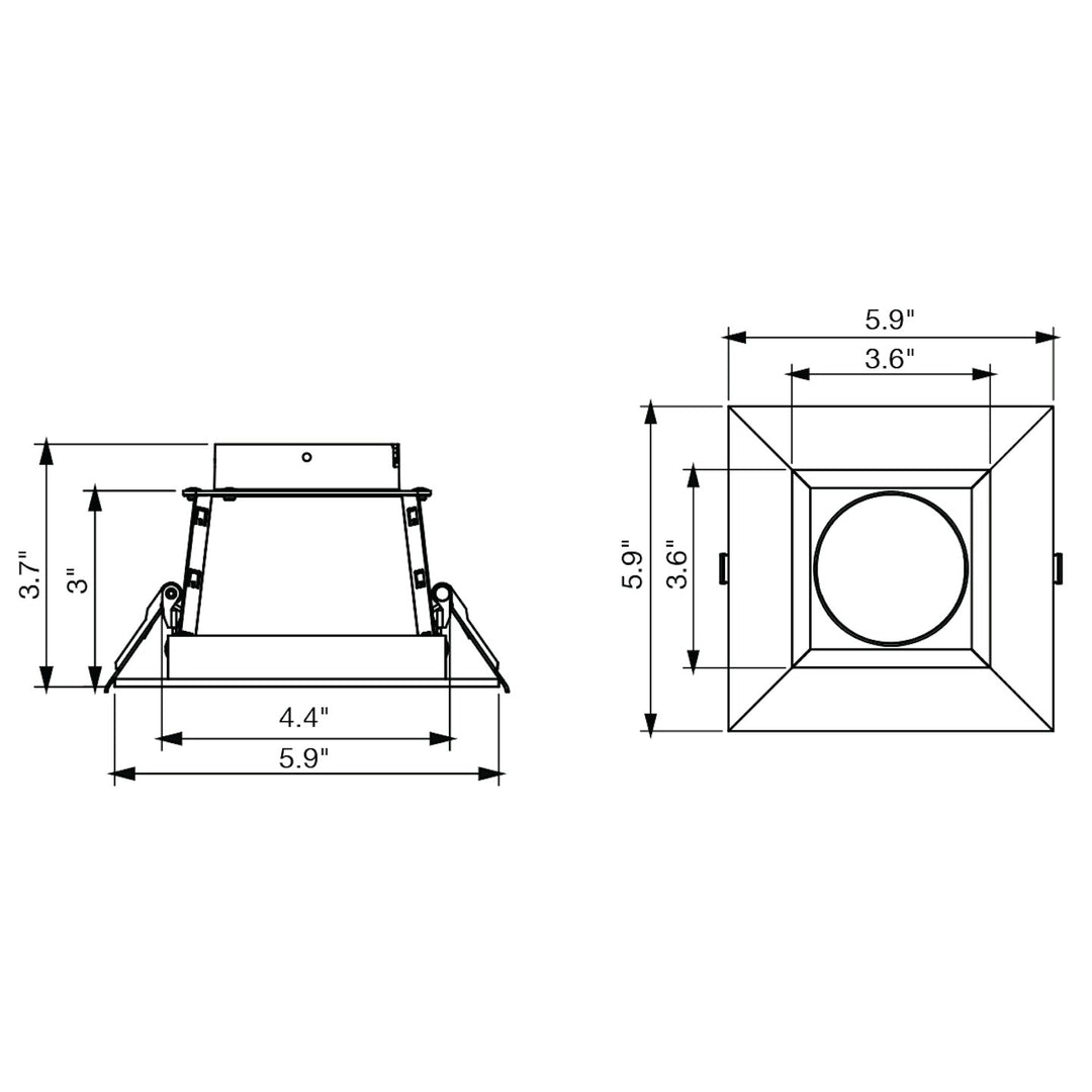 4" CADM: Clear-Spectacle Haze Reflector/White Trim Square