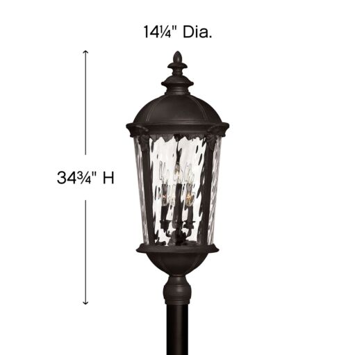 Windsor 1921BK - Extra Large Post or Pier Mount Lantern - Black