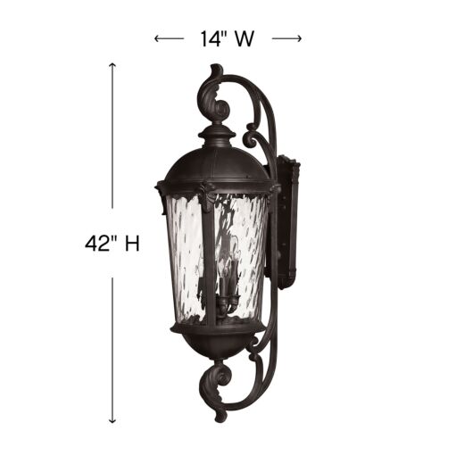 Windsor 1929BK - Double XL Wall Mount Lantern - Black