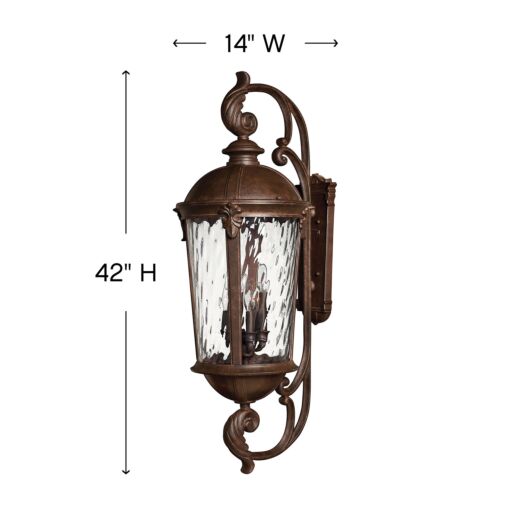 Windsor 1929RK - Double XL Wall Mount Lantern - Brown