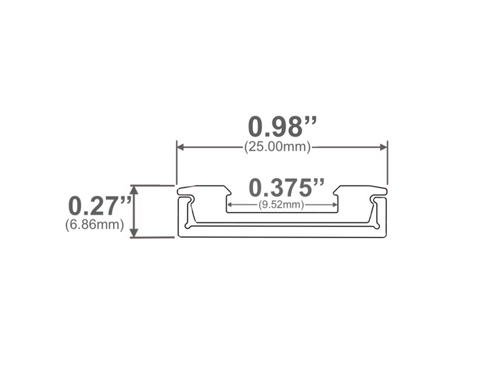 LED Channel - 968ASL - Ultra Low Profile Slimline, 10 ft - Silver