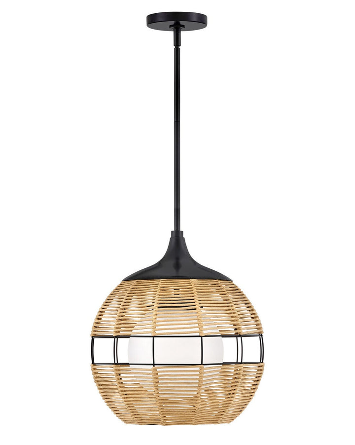 Maddox 19677BK-NAT Medium Orb Pendant - Black