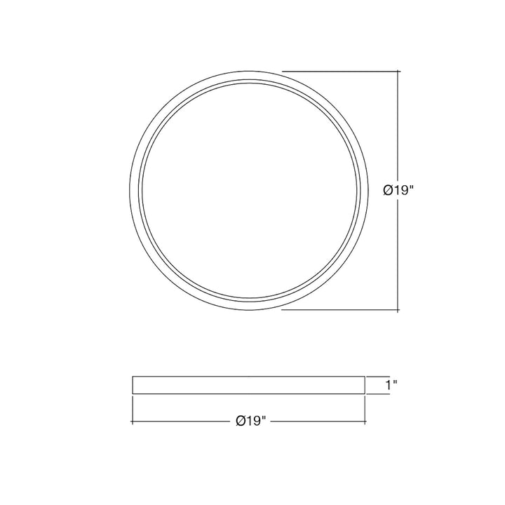 19" Surface Mount Round: Slim-Line 5-CCT Selectable 35W - White