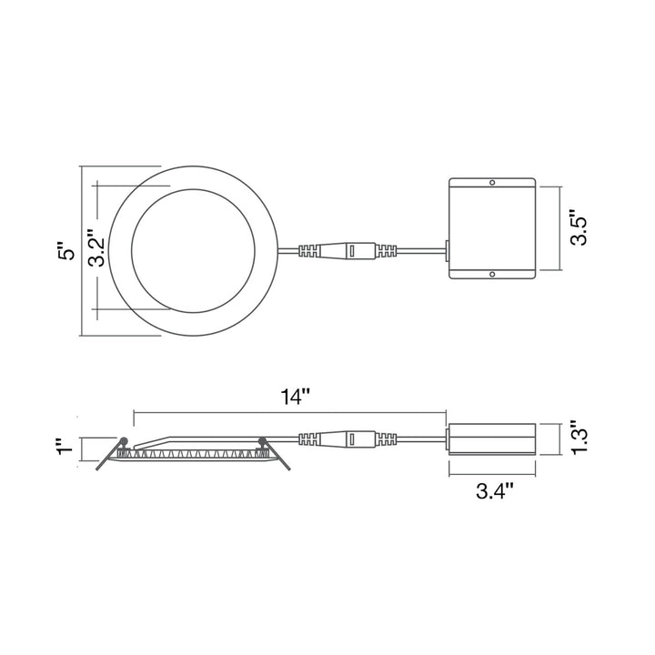 4" External J-Box Round Downlight: Slim-Line Round 3-CCT Select 0-10V 11W - White