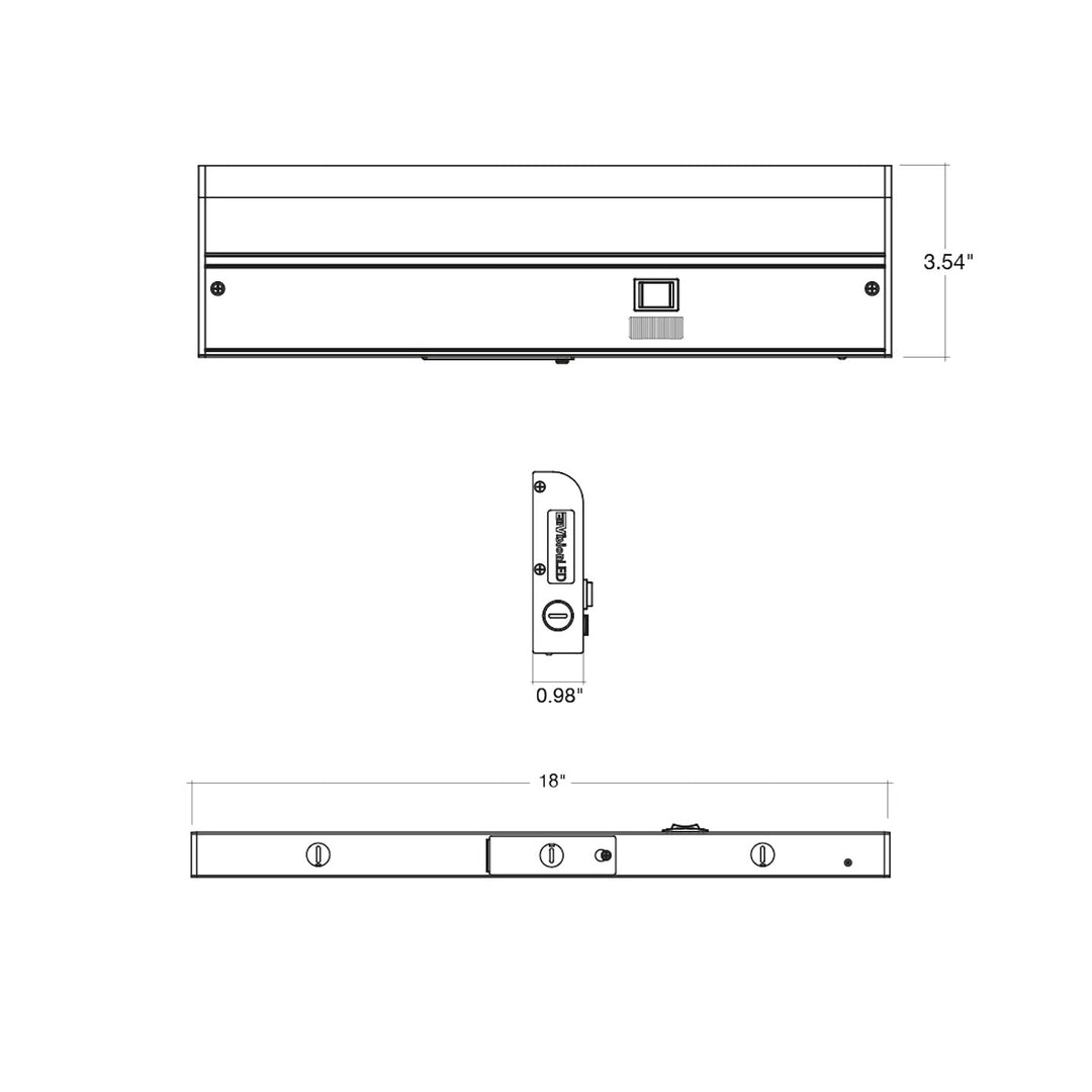 18" Undercabinet Bar, 5CCT Selectable 8W - White