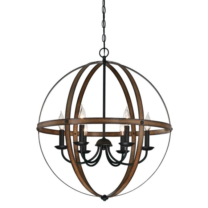 Westinghouse - Stella Mira Six-Light, Base E12 Lamp - Barnwood with Oil Rubbed Bronze