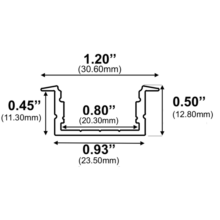 LED Channel - 1952ASL - Recessed, 10 ft - Silver