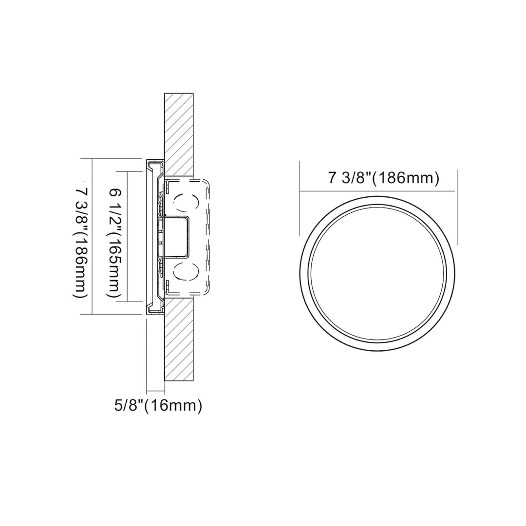 7" Surface Mount Round: Slim-Line 5-CCT Selectable 15W - White