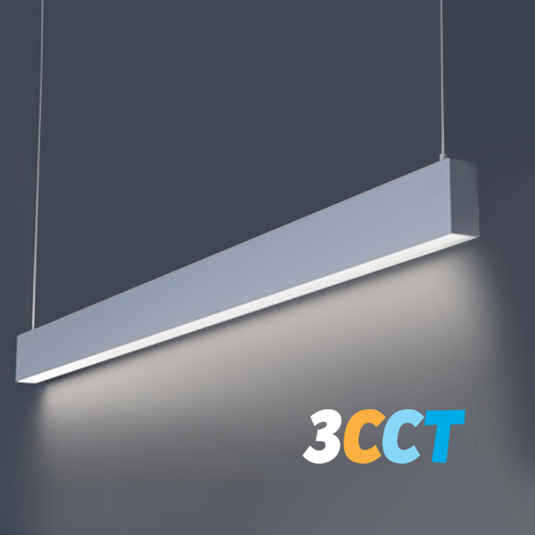 2' Selectable 3CCT Down Direct LED Linear Light - White Finish