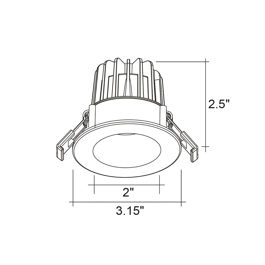 2" Smooth Downlight: SnapTrim-Line, 5CCT Selectable, 8W - White