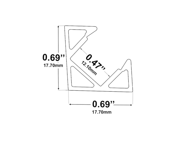 LED Channel - 965ASL - Corner Surface, 8 ft - Silver