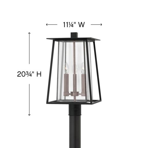 Walker 2101BK - Large Post Top or Pier Mount Lantern - Black