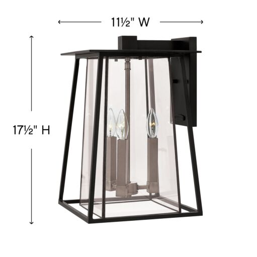 Walker 2105BK - Large Wall Mount Lantern - Black