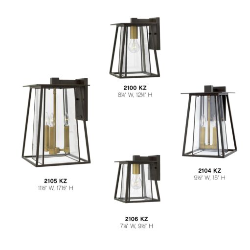 Walker 2105KZ - Large Wall Mount Lantern - Bronze