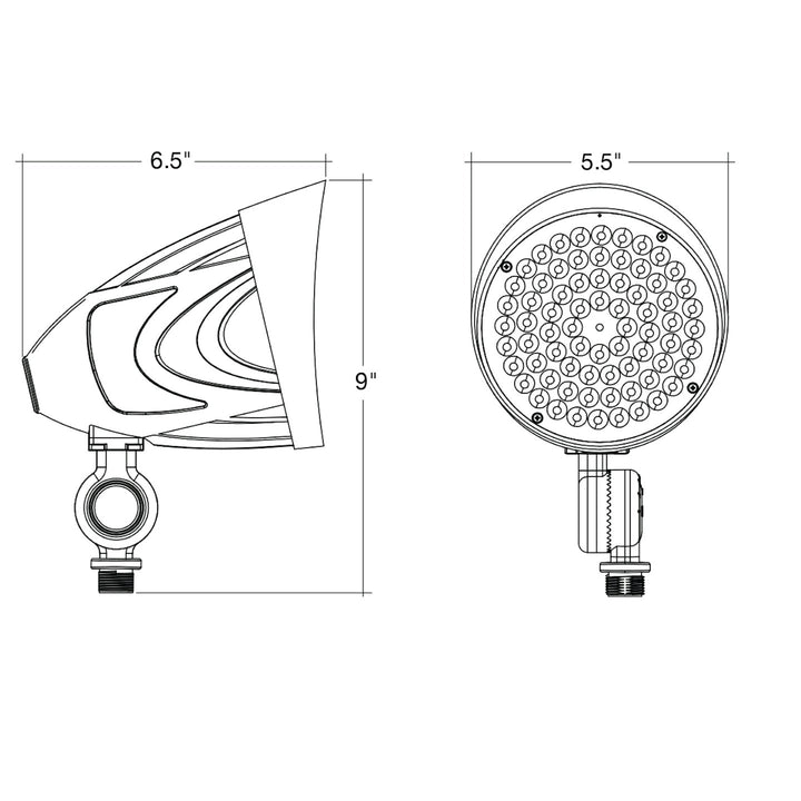 Bullet Flood Lights: Magna-Line, 3-CCT & 3-Power Select with Photocell 25W/20W/15W - Bronze