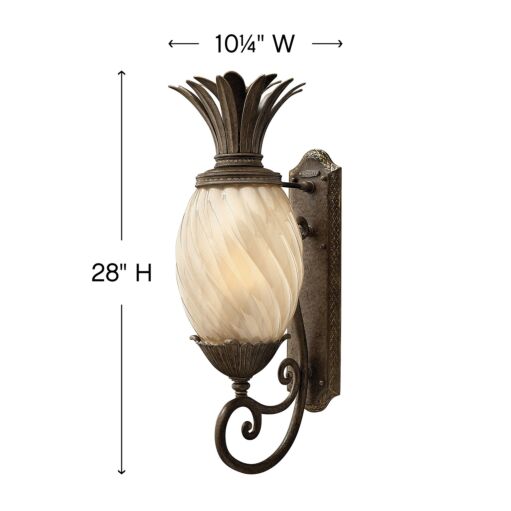 Plantation 2124PZ - Medium Wall Mount Lantern - Bronze