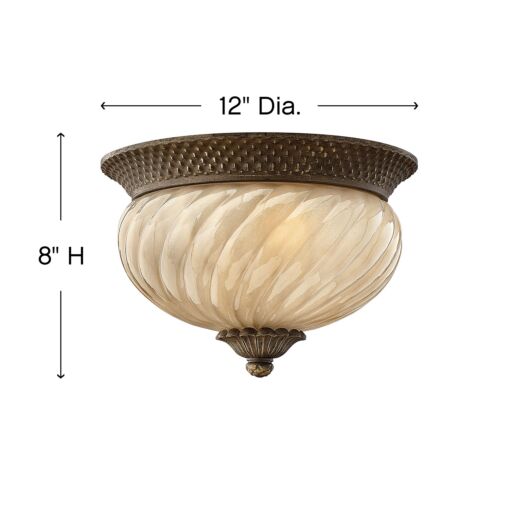 Plantation 2128PZ - Large Flush Mount - Bronze